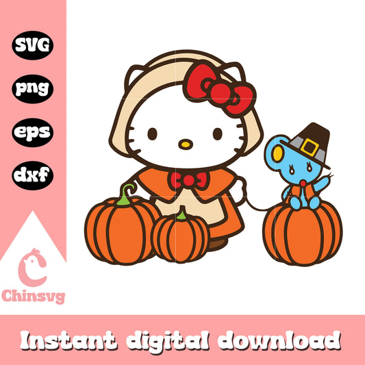 Hello kitty pumpkin halloween svg, halloween hello kitty svg