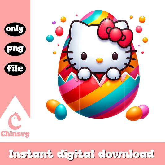 Hello kitty rainbow easter eggs desig png, hello kitty sanrio png