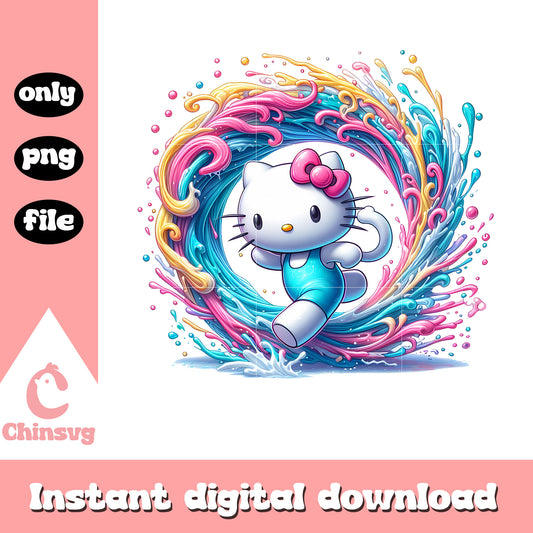Hello kitty rainbow wave png, hello kitty png, sanrio png