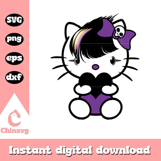 Hello kitty rapper style svg, sanrio cartoon svg, hello kitty svg