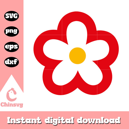 Hello kitty red flower svg file, hello kitty flower svg, kitty cat svg