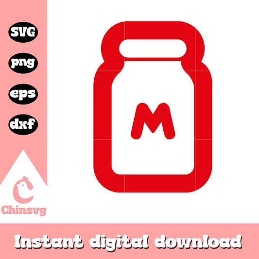 Hello kitty red m bottle svg, hello kitty letter svg, kitty cat svg