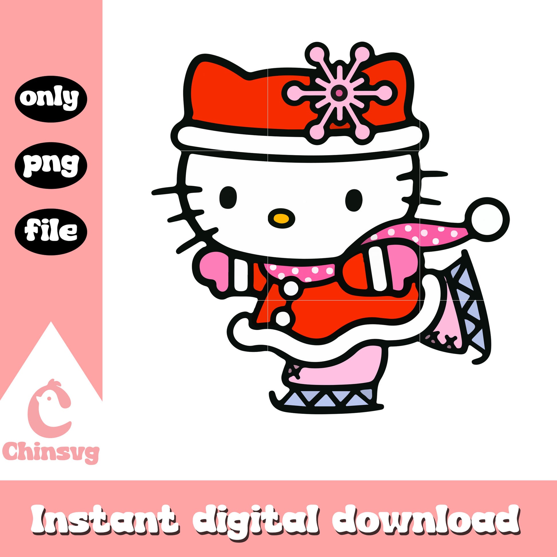 Hello kitty red winter costume png, hello kitty costume png