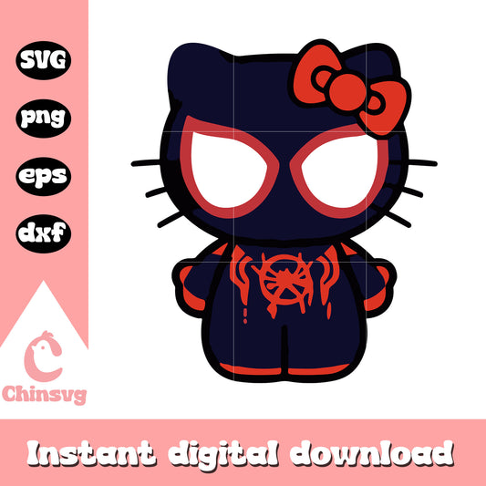 Hello kitty spiderman black svg, hello kitty svg, sanrio svg