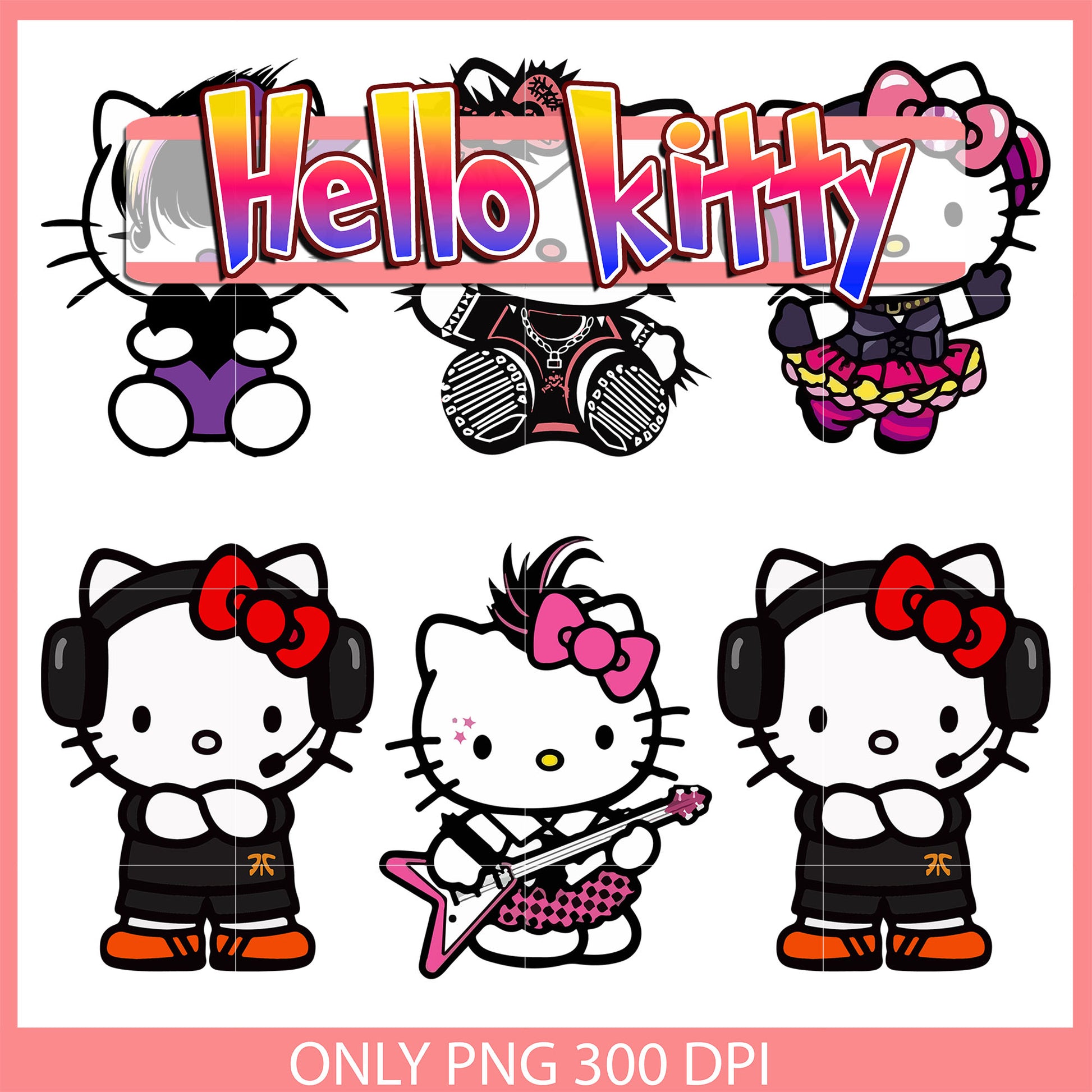 Hello kitty style bundle design svg, hello kitty pictures svg