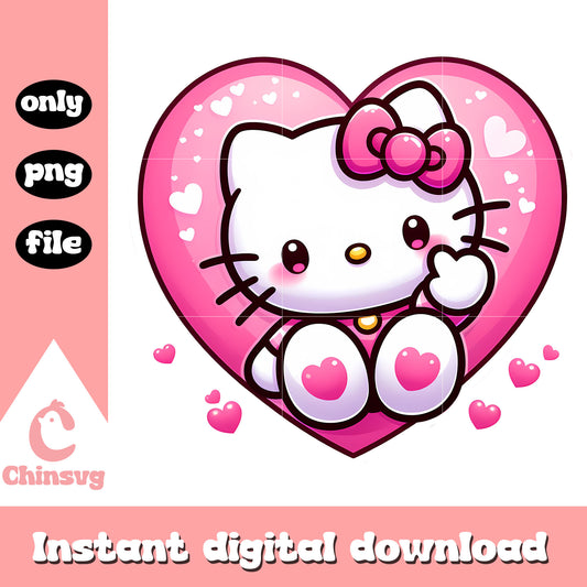 Hello kitty sweet heart design png, valentines day png, heart png