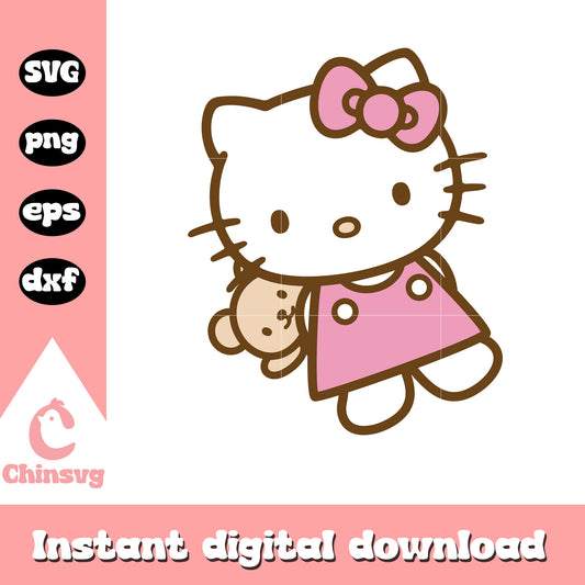 Hello kitty teddy bear hello svg, hello kitty teddy bear svg