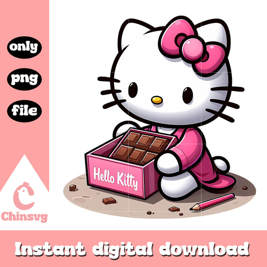Hello kitty valentine chocolate box png, valentine png, chocolate png