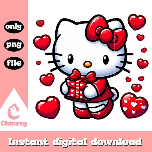 Hello kitty valentine gift png, valentine gift png, sanrio melody png