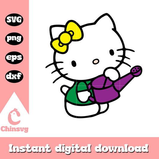 Hello kitty water the plants svg, hello kitty cat svg, kitty cat svg