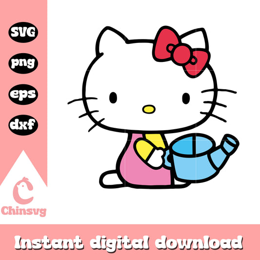 Hello kitty water the plants svg file, hello kitty cat svg, kitty cat svg
