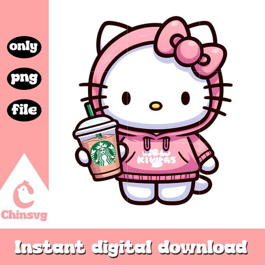 Hello kitty wear pink hoodie png, hello kitty png, sanrio png