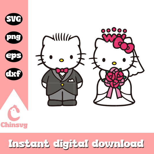 Hello kitty wedding svg, hello kitty svg, sanrio cartoon svg