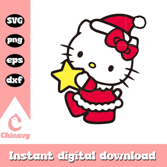 Hello kitty winter star costume file svg, hello kitty winter svg
