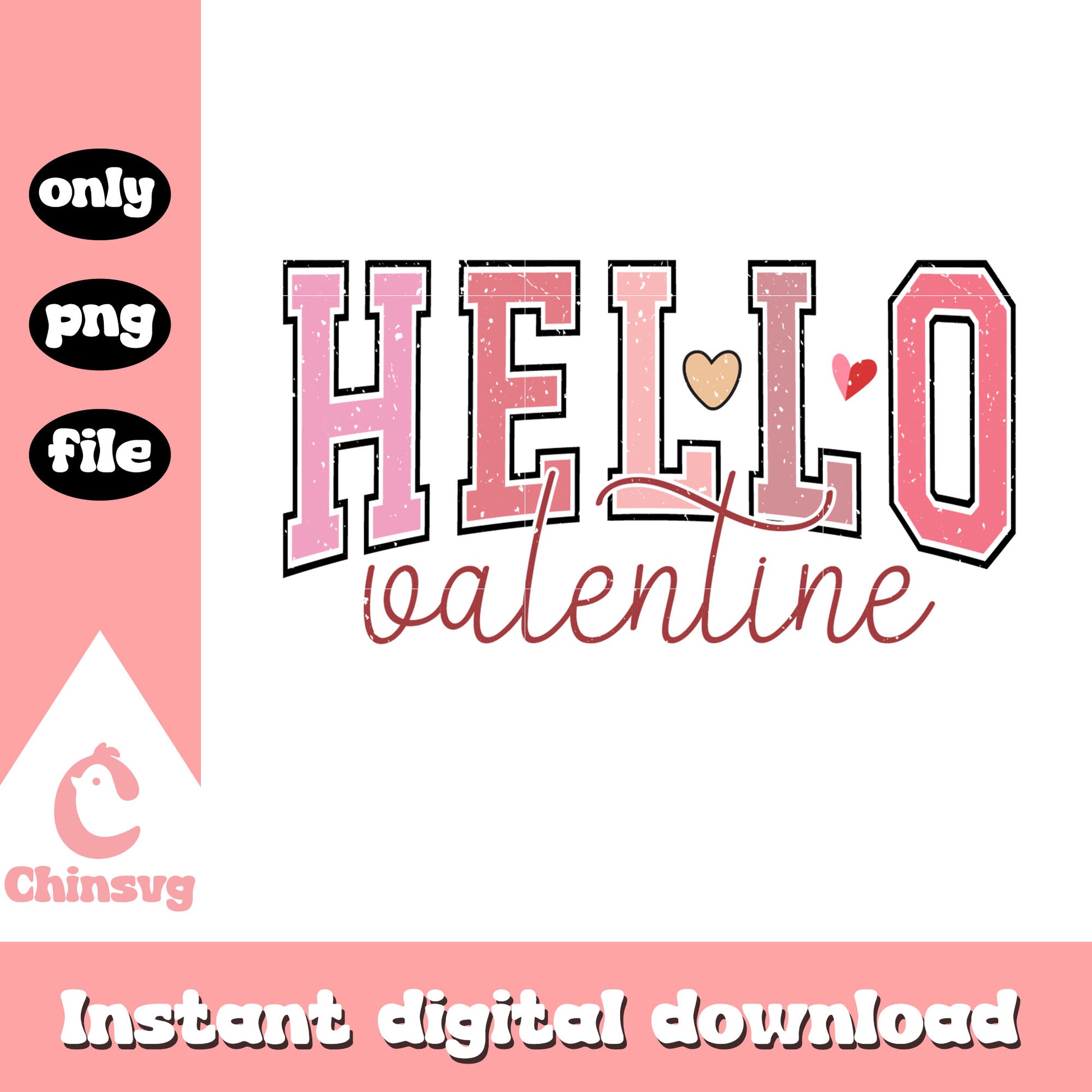 Hello logo pink valentine png, valentines day designs​ png