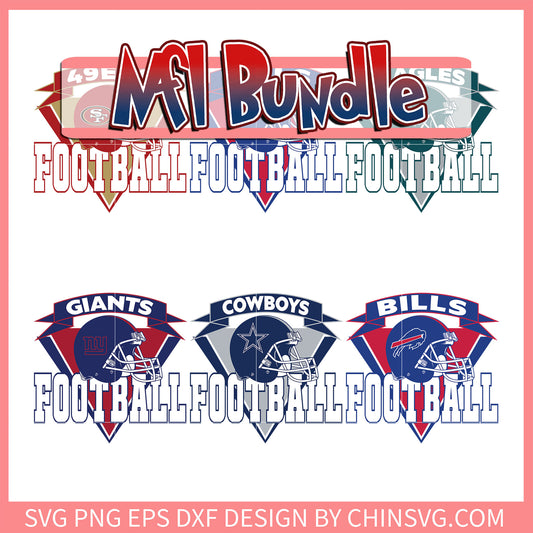 Helmet nfl football design bundle svg, logo design svg