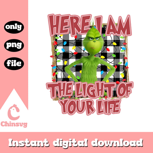 Here i am grinch christmas light png, the grinch cartoon​ png