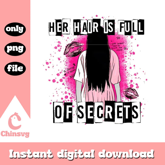 Her hair is full of secrets halloween design png, halloween day png