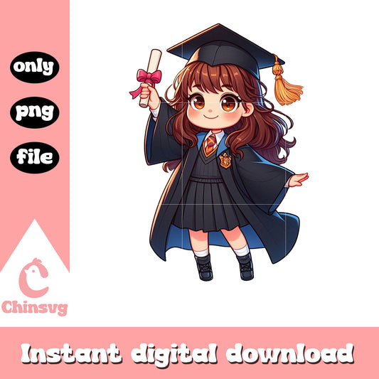 Hermione granger graduation design png, harry potter character png