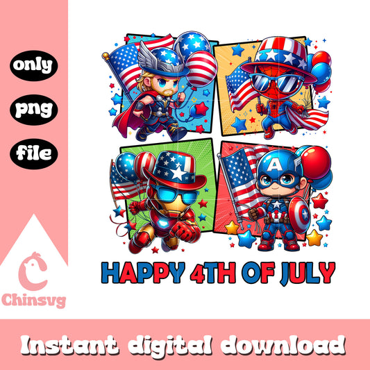 Heroes movie chibi happy 4th of july png, Heroes character png