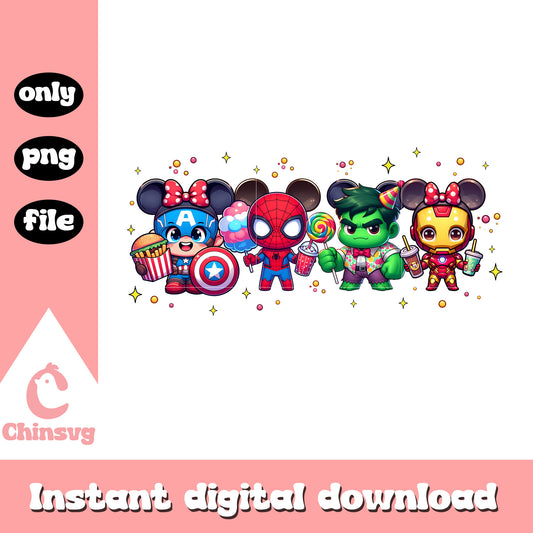 Heroes movies characters chibi cinema snack png, heroes chibi png