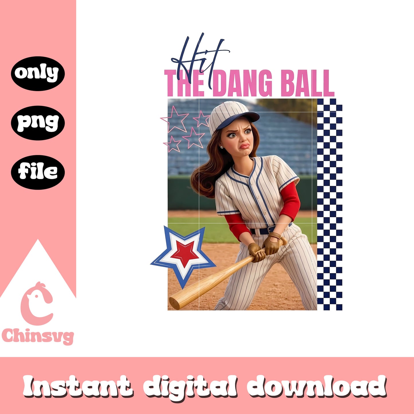 Hit the dang ball baseball funny png