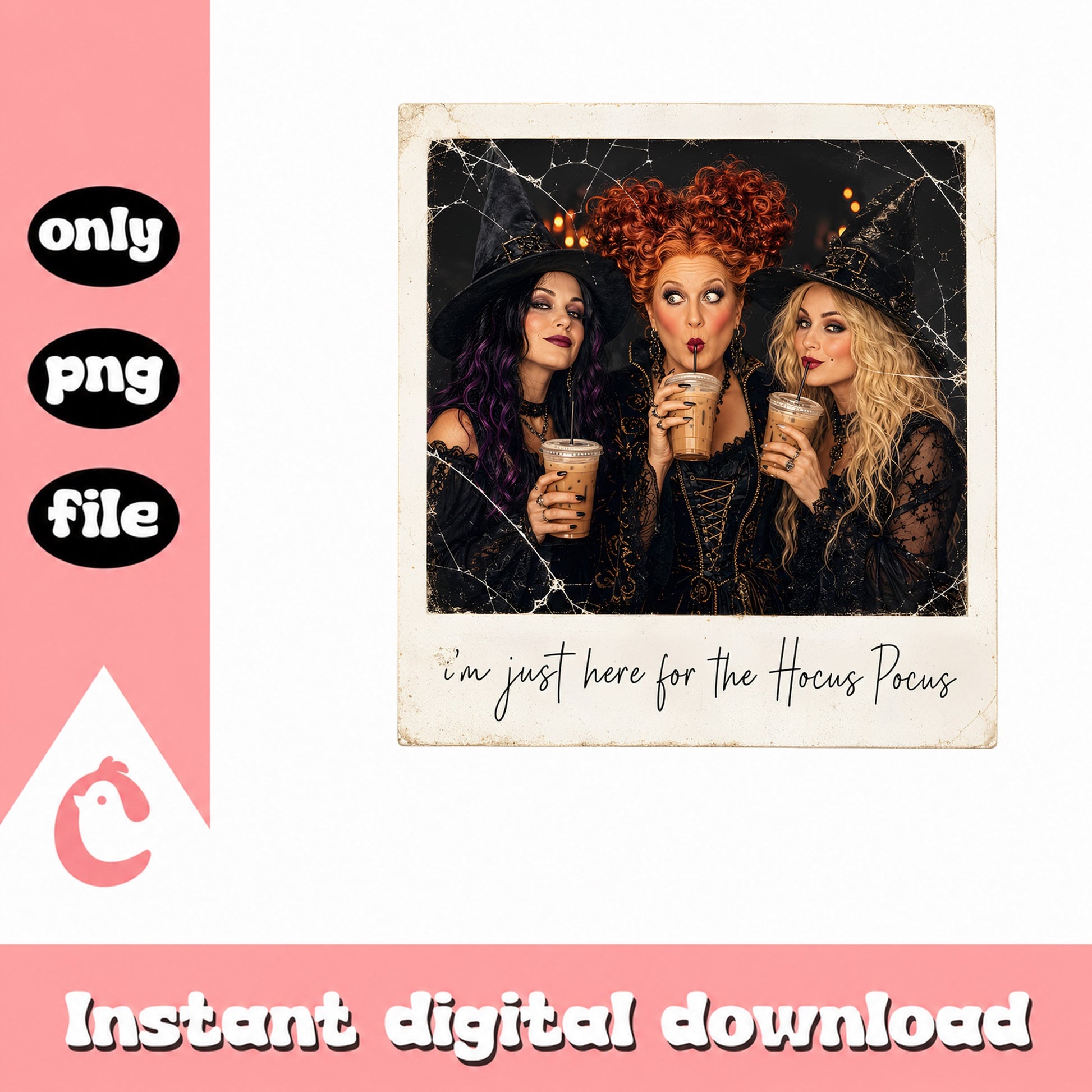 Hocus Pocus Witch Polaroid PNG, Halloween Witch PNG, Sanderson Sisters PNG