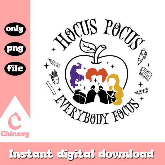 Hocus pocus everybody focus halloween png, happy halloween png