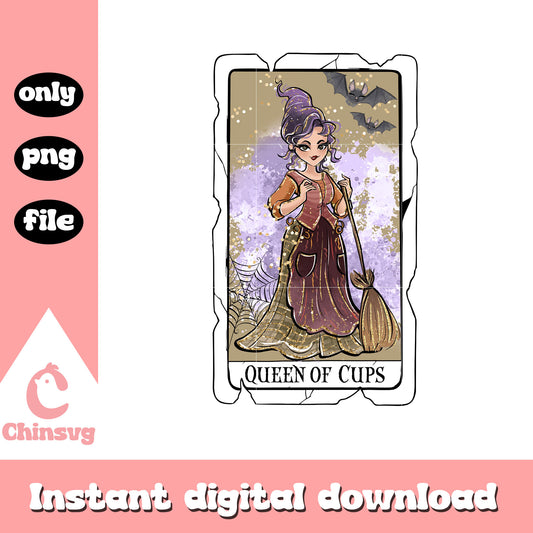 Hocus pocus mary sanderson halloween tarot card png, halloween png