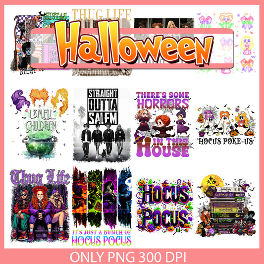 Hocus pocus thug life halloween bundle png, hocus pocus halloween​ png