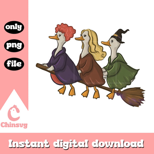 Hocus pocus witches goose riding a broom png, Hocus pocus goose png