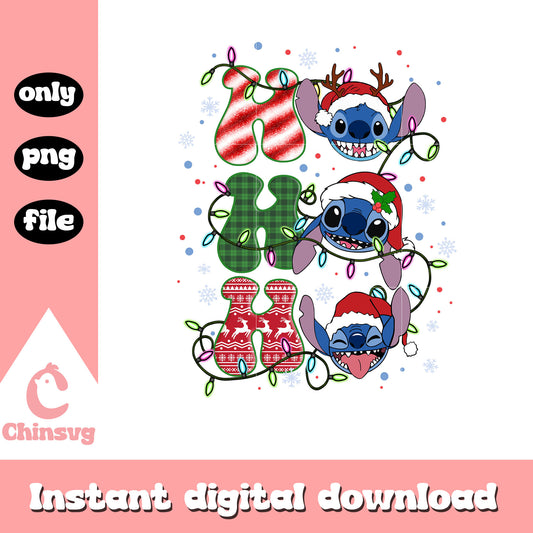 Ho ho ho christmas stitch santa hat png, stitch movie png