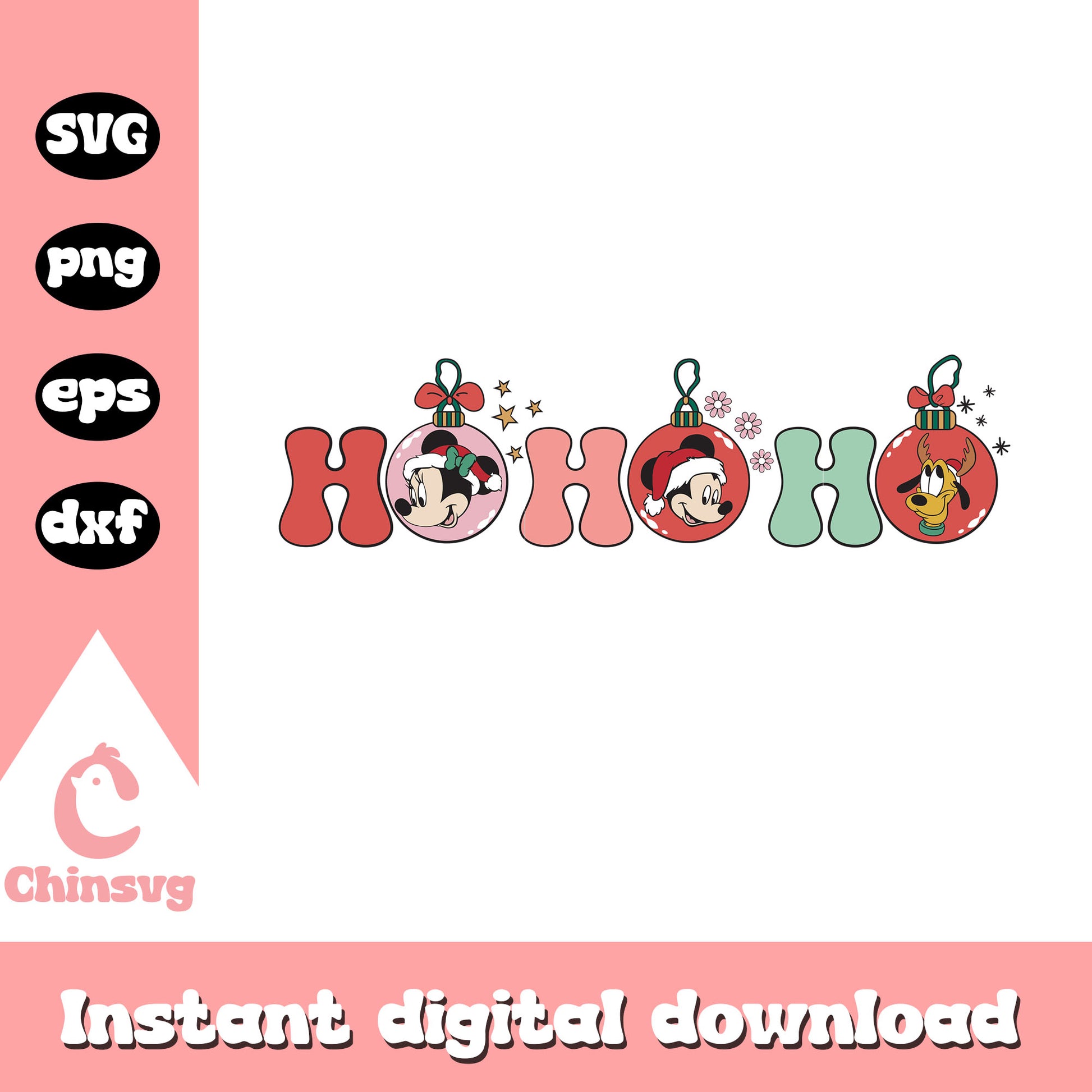 Hohoho disney christmas bauble svg, christmas disney svg