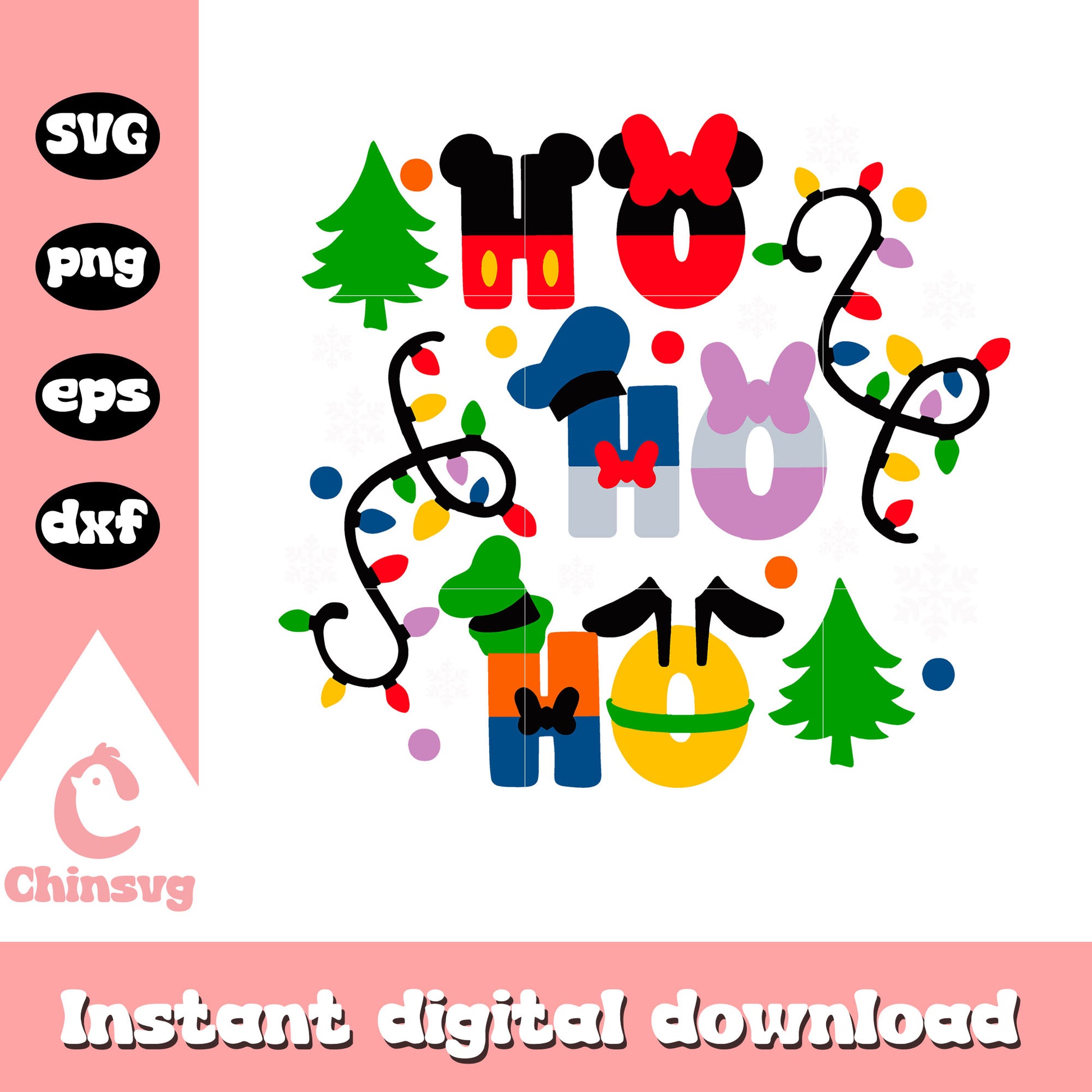Hohoho disney christmas text design svg, christmas day svg