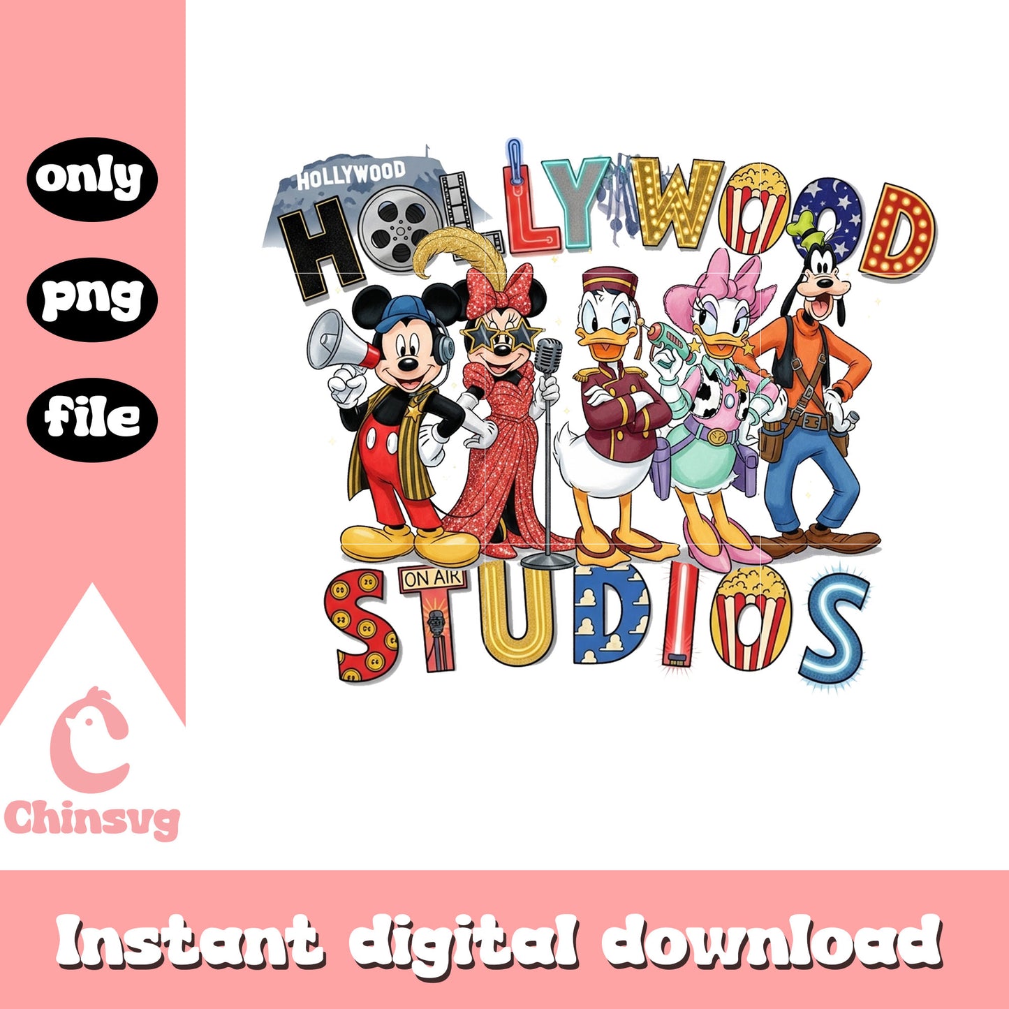 Hollywood studios mickey friends movie png, disney characters png