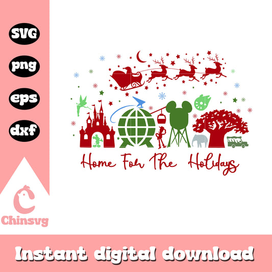 Home for the holidays disney design svg, disneyland svg