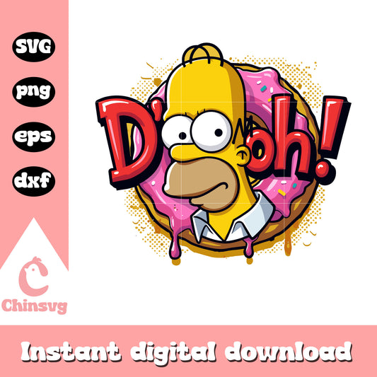 Homer Simpson character face svg, best cartoon movie svg