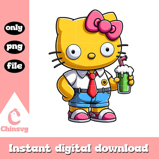 Homer Simpson hello kitty png, cute hello kitty png, cartoon png