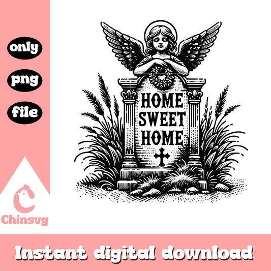 Home sweet home the angel png, spooky halloween png