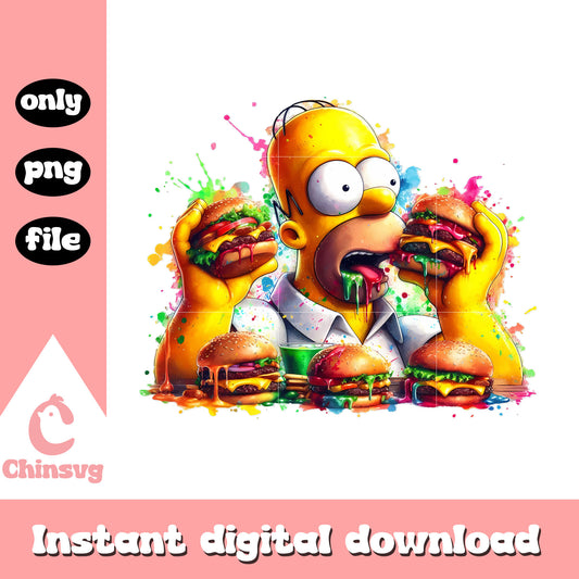 Homme simpson eating design png, the simpsons movie png