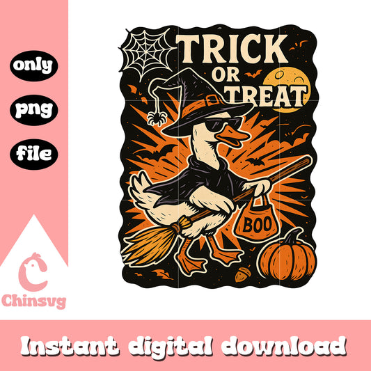 Honk or treat boo goose witch poster png, Halloween poster goose png