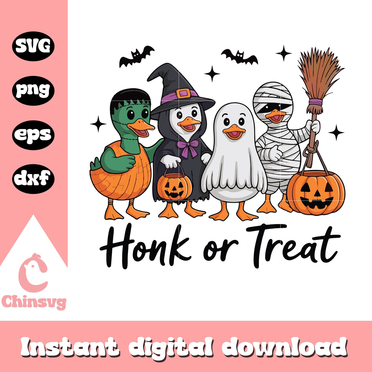 Honk or treat characters halloween vibes design svg, halloween art svg