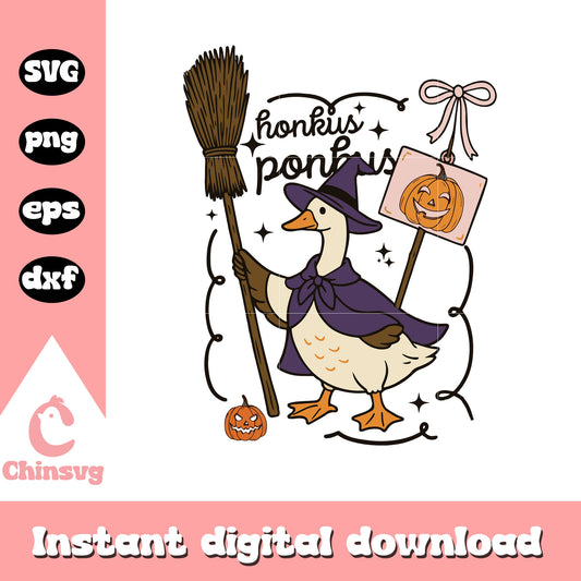 Honkus ponkus goose witch halloween design svg, goose halloween svg