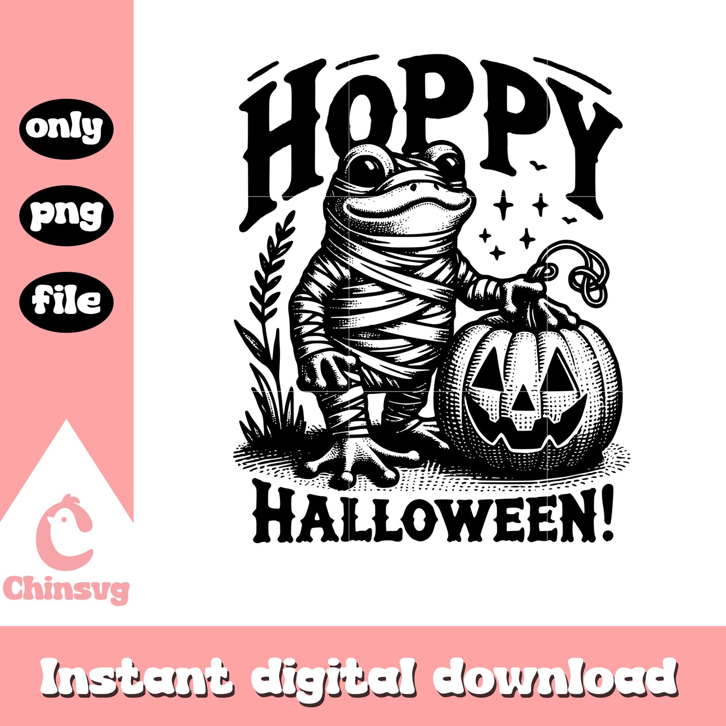 Hoppy halloween mummy frog png, halloween characters png