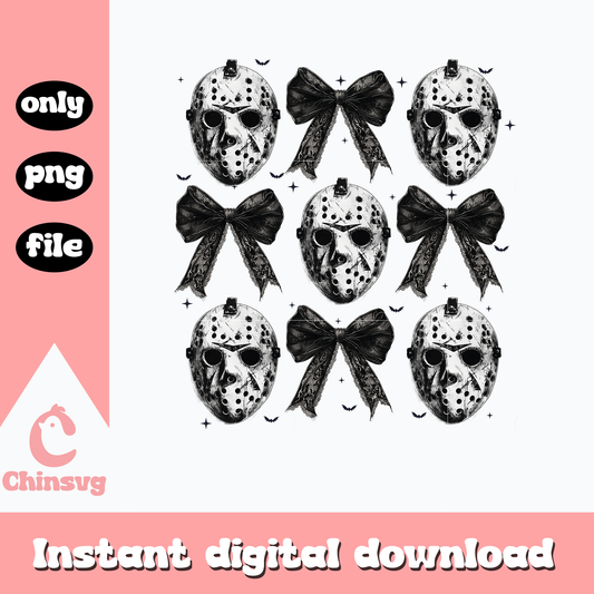 Hornor Jason Voorhees Mask bow png, Hornor png, Halloween png