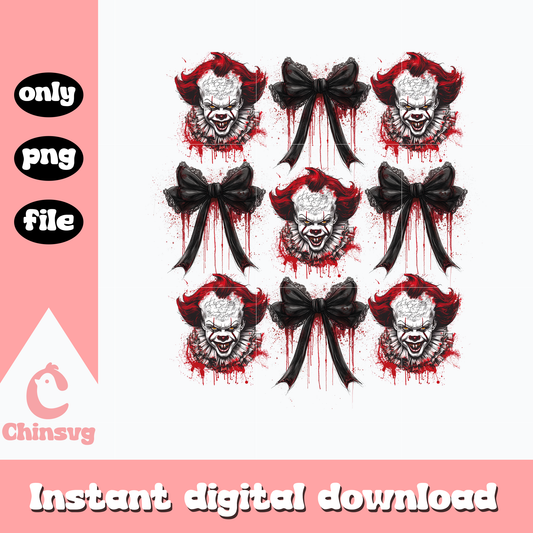 Hornor Pennywise Face bow png, Hornor png, Halloween png