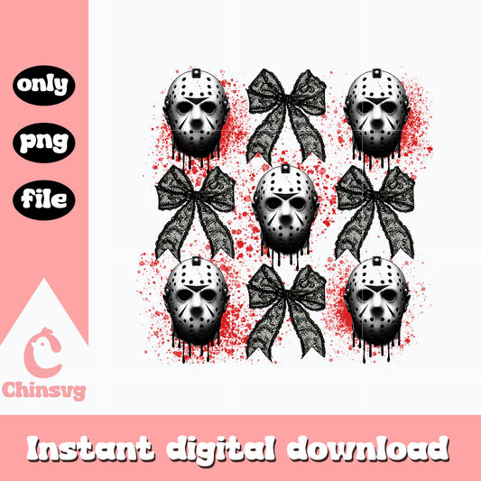 Hornor character Jason Voorhees bow png, Hornor png, Halloween png
