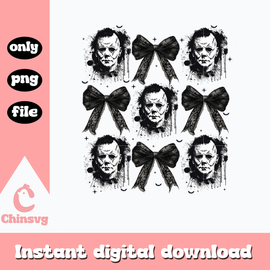 Hornor character Michael Myers balck bow png, Hornor png, Halloween png