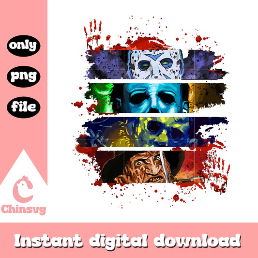 Horror Characters collage Png, Horror Characters movie Png