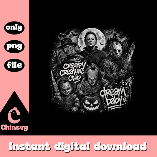 Horror Characters Creepy Creature Club PNG, Halloween PNG, Horror Movie PNG